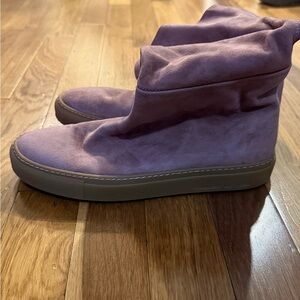 Women's pink suede calf boots